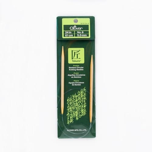 Clover Takumi Bamboo Circular Needle, US 8 (5mm), 24in