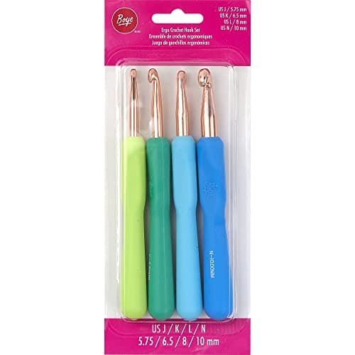 Boye Ergonomic Crochet Hook Set, Medium and Bulky Yarn (40-40045)