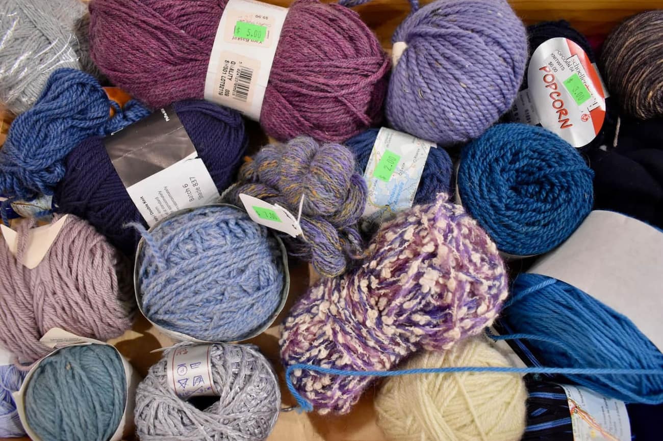 Colorful yarn balls for knitting and crochet