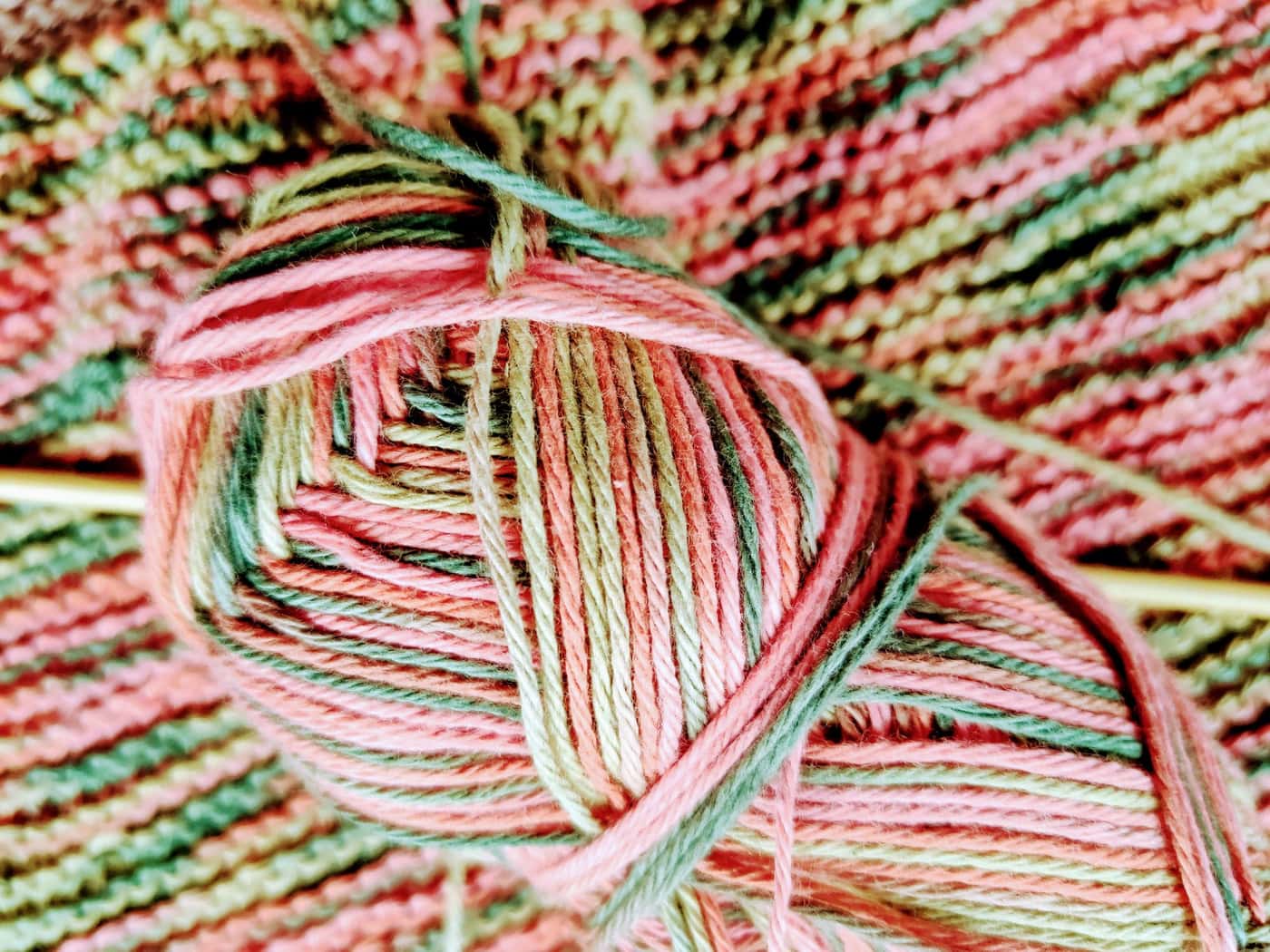 Close-up of a colorful multi-toned yarn