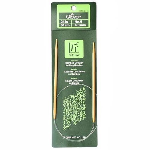 Clover Takumi Bamboo Circular Needle, US 6 (4mm), 24in
