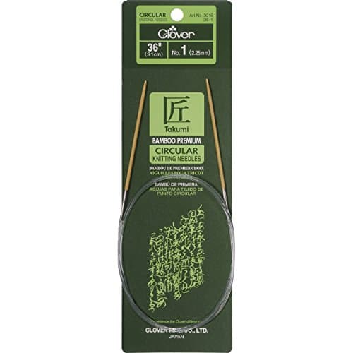 Clover Takumi Bamboo Circular Needle, US 1 (2.25mm), 36in